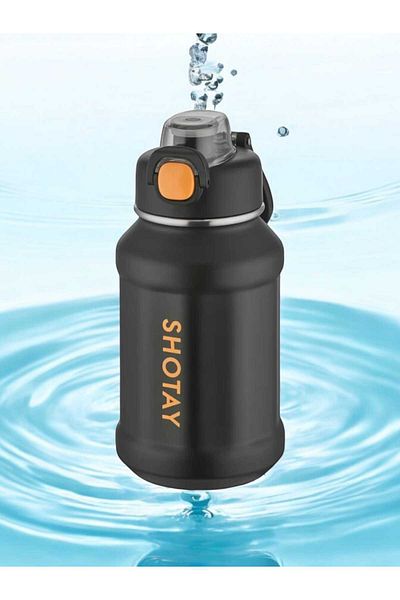 Shotay St 8237 Black Flask with Steel Straw720Ml