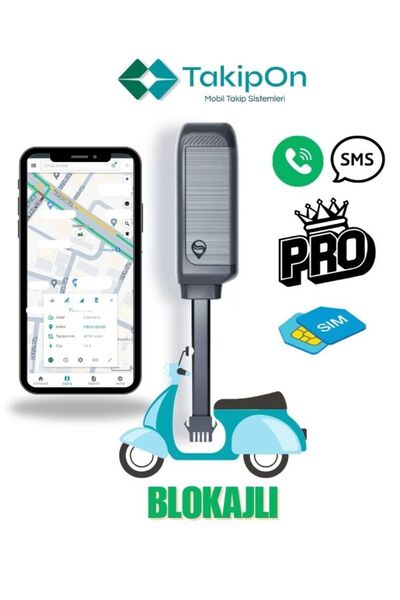 TakipOn Motosiklet Takip Cihazı, Sım Kartlı, Motor Blokajlı, Profesyonel Pake...