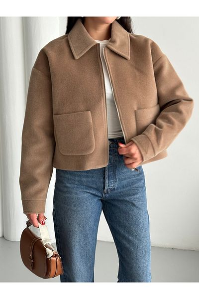 Laluvia Яке с цип Camel Belita - St00664