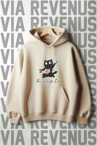 Vordevia Φούτερ με κουκούλα Barista Cat