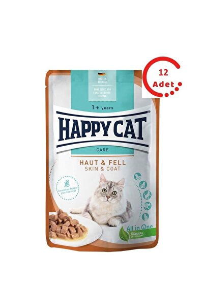 Happy Cat Deri ve Tüy Sağlığı Destekleyici Tavuklu Yetişkin Kedi Konservesi 85gr x 12 Adet