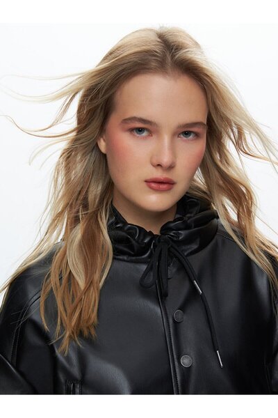 Ltb Oversized Hooded Black Jacket