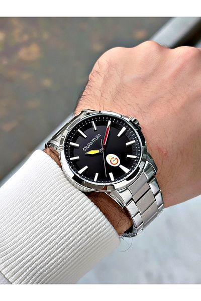 Quantum Original Licensed Steel Cord Steel Case Galatasaray Fan Men's Wristwatch
