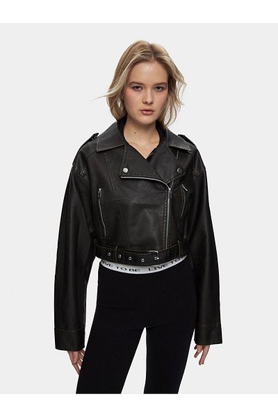 Ltb Pale Effect Cuban Collar Zipper Coffee Color Jacket