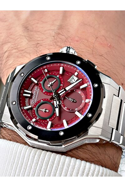 Quantum Fonksiyonları Aktif 10 Atm Su Geçirmez Çelik Kordon Çelik Kasa Erkek Kol Saati 1081.380