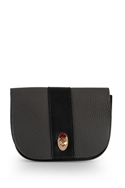 GOYET Сумка через плече і на плече Della, сіра з чорними смужками