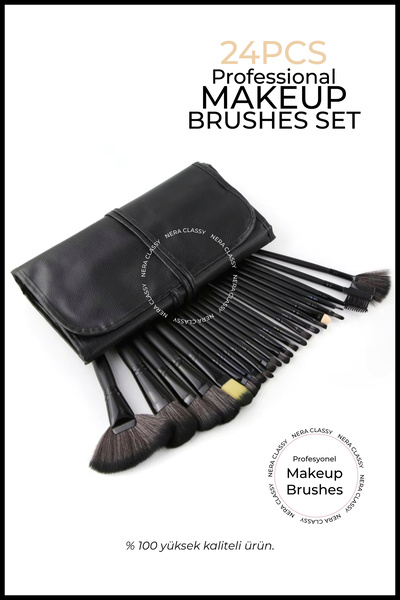 GXMPRO مجموعة فرش مكياج احترافية مكونة من 24 قطعة مع علبة حمل