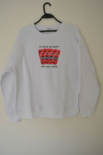 EldenStitch Hanorac oversize unisex cu broderie roșie Tuborg