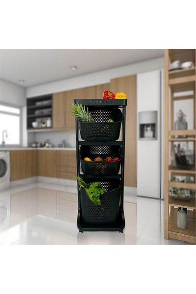 Myend 3-Tier Meticulous Organizer - Multi-Purpose Bathroom Kitchen Organizer with Wheels No4