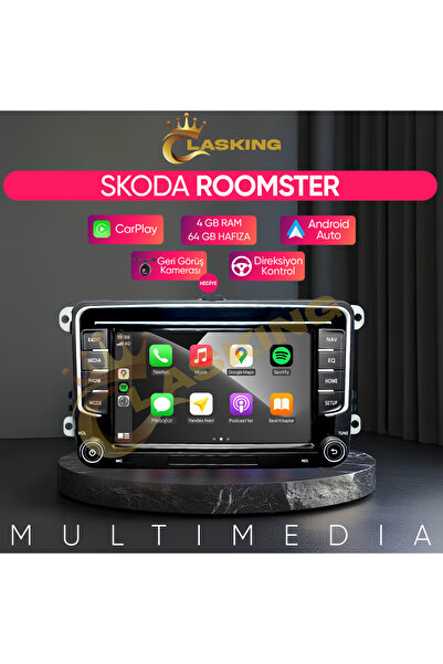 ClasKing SKODA ROOMSTER 7 INCH  4GB RAM 64GB HAFIZA MULTIMEDIA CARPLAY TEYP
