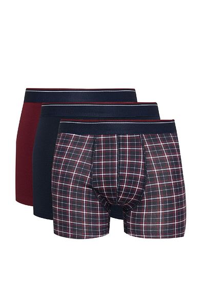 DeFacto D2315ax24au Modell 3-teiliges kariertes Boxerset
