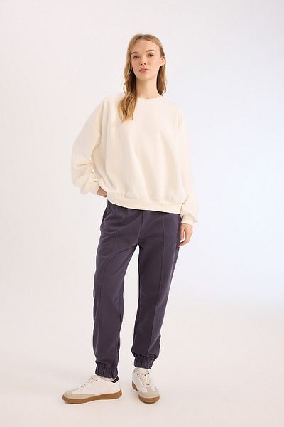 DeFacto Χοντρό Jogger Sweatpants - ίσια με τσέπες και ελαστική μέση E6300AX24WN