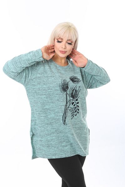 tıgersıze Plus Size Soft Fabric Women's Soft Sweater