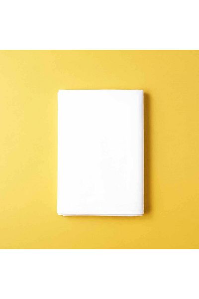 STOREMAX Lvnshop Maison White Single Size Satin Bed Sheet - 100% Cotton, Elastic (100X200 cm)