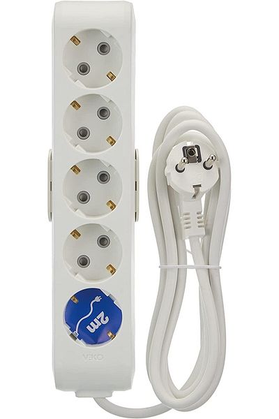 STOREMAX Multi-Let 5-Wire Wired Switch 2m Grounded Socket 646268