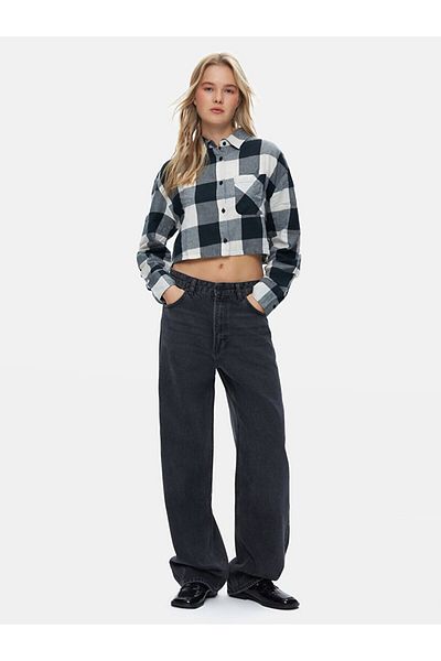 Ltb Checkered Woven Anthracite Shirt