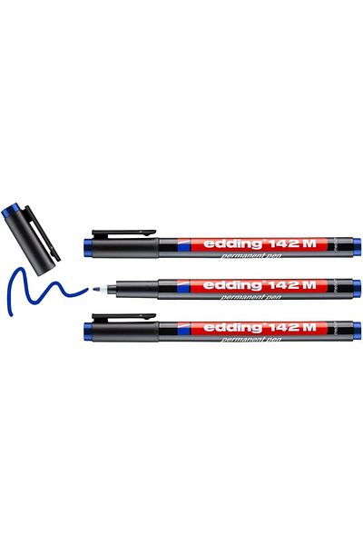 STOREMAX Lvnshop 142 m Permanent Pen, Acetate Pen, Blue, Set of 3, 1 mm Round Nib Lv 224120