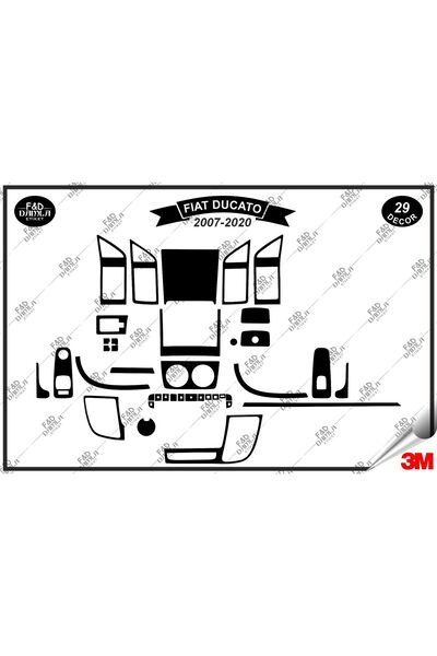 FD Damla Etiket For Fiat Ducato 2007/2020 Glove Box Console Trim Chest Mahoga...