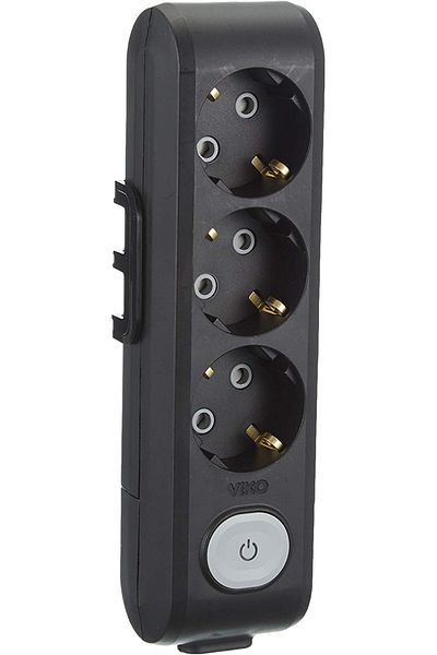 STOREMAX Svticaret Multi-Let Black Socket with Switch and Child Proof Terminal Block Mhm 1053513