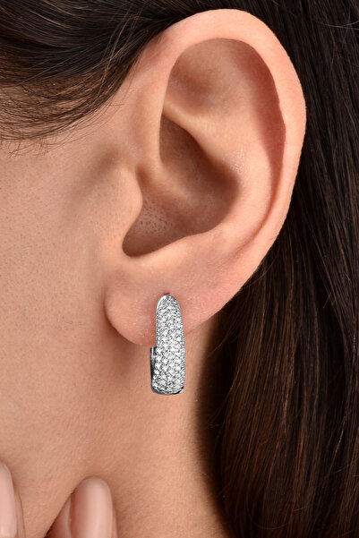 jelux silver Gümüş 925 Ayar Zerafet Damlası Zirkon Taşlı Rodyumlu  Küpe