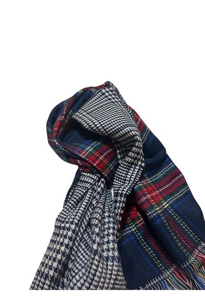 baderin Double Side Pacquered Patterned Thick Wool Shal Scarf