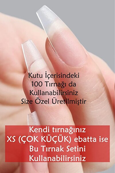 Easy Beauty 100 Adet XSMALL Küt Orta Uzunlukta Jel Protez Tırnak Tips