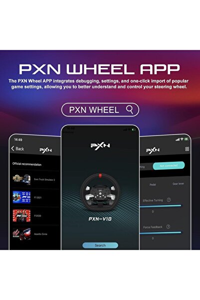 pxn V10 Motorlu  Oyun Direksiyon Seti Yarış Direksiyonu 6+1 Vites PC PS4 PS5 Xbox One x/s