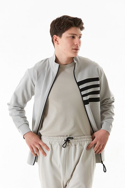 Fulla Moda Φούτερ με γιακά με ρίγες στο πλάι