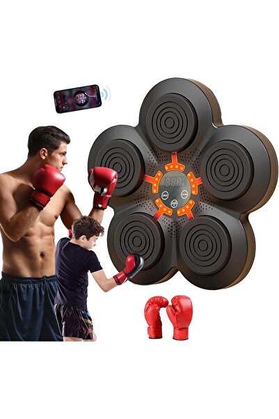 UralTeknik Çocuk Yetişkin Müzikli Elektronik Boks Hedefi Kademeli Hız Ev Spor Bluetoothlu (Eldiven Dahil)
