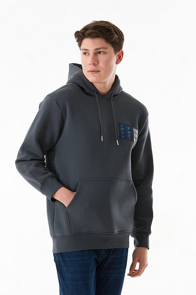 Fulla Moda Φούτερ με κουκούλα με 3 νήμα με ανάγλυφο εμπριμέ