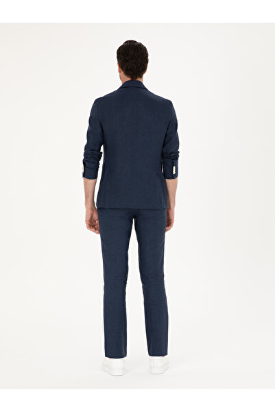 Cacharel Lacivert Slim Fit %100 Keten Pantolon 50284952-VR033