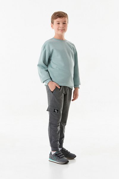 Fulla Moda Φούτερ Jogger Boy με φερμουάρ τσέπη με κορδόνια