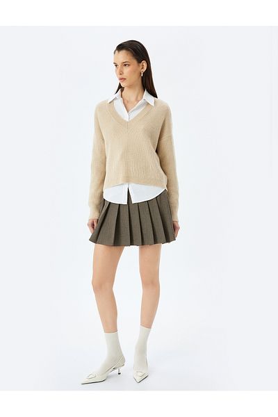 Koton Long Sleeve V-Neck Knitwear Sweater