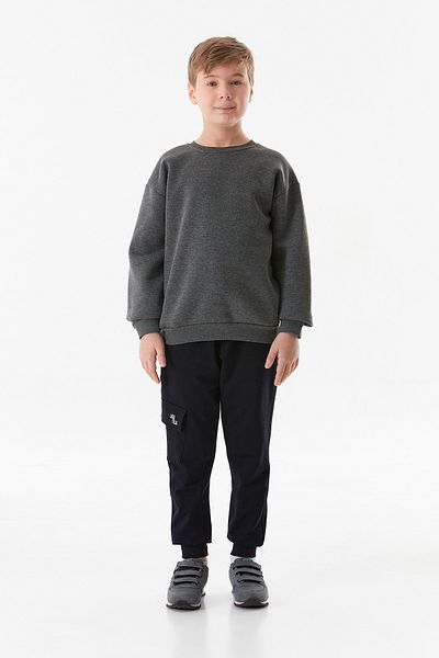 Fulla Moda Φούτερ Jogger Boy με φερμουάρ τσέπη με κορδόνια