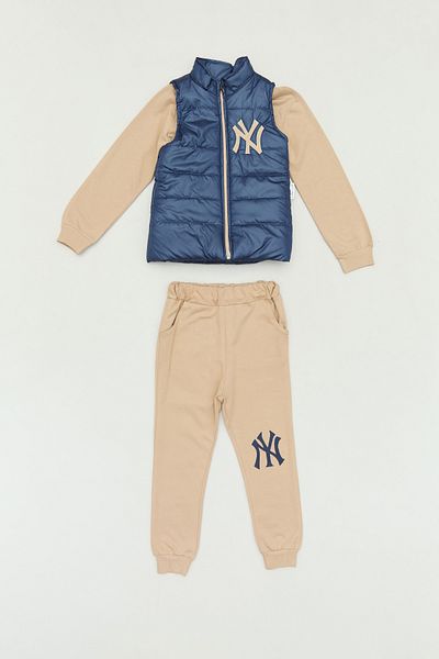 Fulla Moda 3-Piece Jogger Boy's Suit with Embroidered Vest