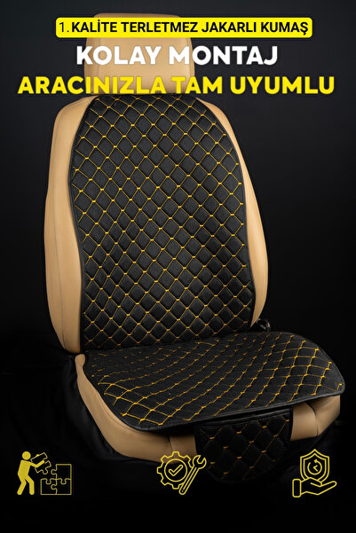 Ecarteks Ssangyong Rexton La Casa Anti-Sweat Pocket Car Case-Cushion Set (7 Pieces) Yellow