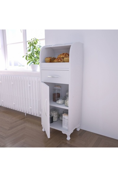 FORAHOME Powder Ekmek Dolabı, Ekmeklik, Kiler Dolabı, Çok Amaçlı Dolap Ceviz