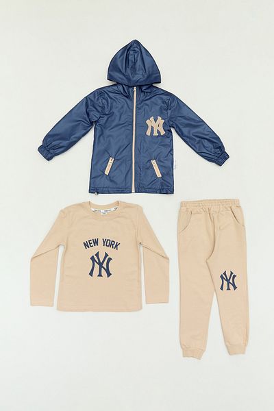 Fulla Moda Ny Embroidered Jogger 3-Piece Boys' Set
