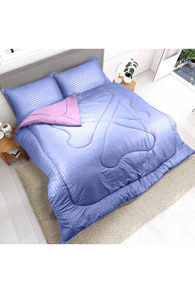 Hotel Linen Klub Stripe Reversible  Comforter Set- Ultra Soft  Microfiber Fabric, Soft Siliconized Fiber Filling