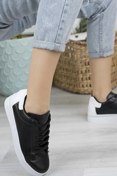 diclepolat Kadın Siyah Beyaz Spor Ayakkabı Sneaker