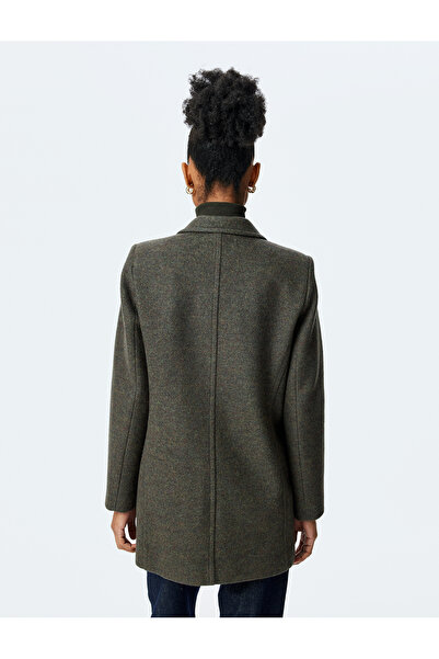 Koton Buttoned Long Double Breasted Coat with Pockets