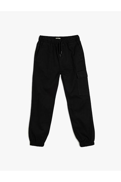 Koton Cotton Jogger Sweatpants with Lace-Up Waist Pocket Detail