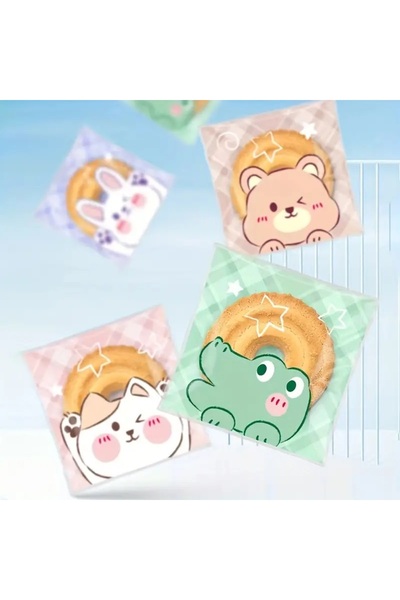 PABALAS 10 Pcs Cute Animals Pattern-Designed Self-Adhesive, Candy & Cookie Bags