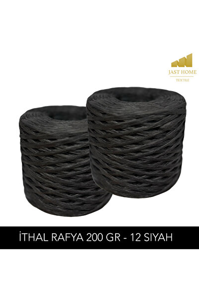 Jast Textile İthal Rafya Kağıt Ip , 2'er Adet , 12 Siyah 200'er gram