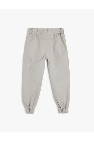 Koton Cotton Tie Waist Cargo Pocket Jogger Pants