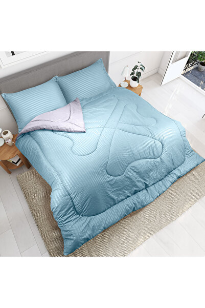 Hotel Linen Klub Stripe Reversible  Comforter Set- Ultra Soft  Microfiber Fabric, Soft Siliconized Fiber Filling