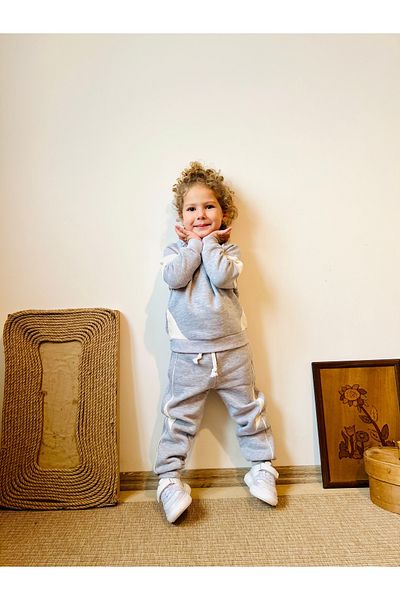 DİVİSTA Σετ φούτερ-φούτερ Unisex Kids Grey Melange