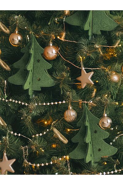 Artikel Green Felt Christmas Tree Ornament, Door Ornament Window Ornament Decorative Accessory 3D (6 Pieces)