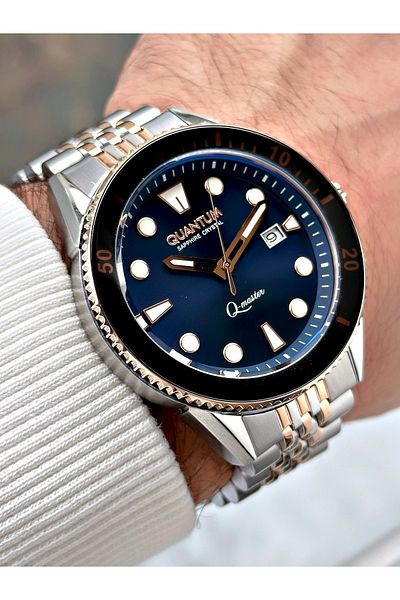 Quantum Full Automatic Mechanism 5 Atm Waterproof Steel Band Steel Case Men's Wristwatch 590