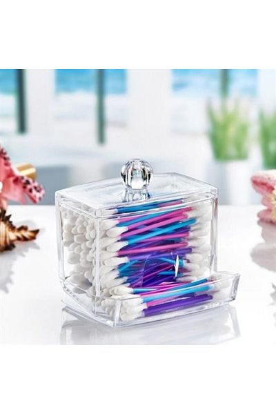 Store Ear Cleaning Stick Organizer Storage Box with Transparent Lid